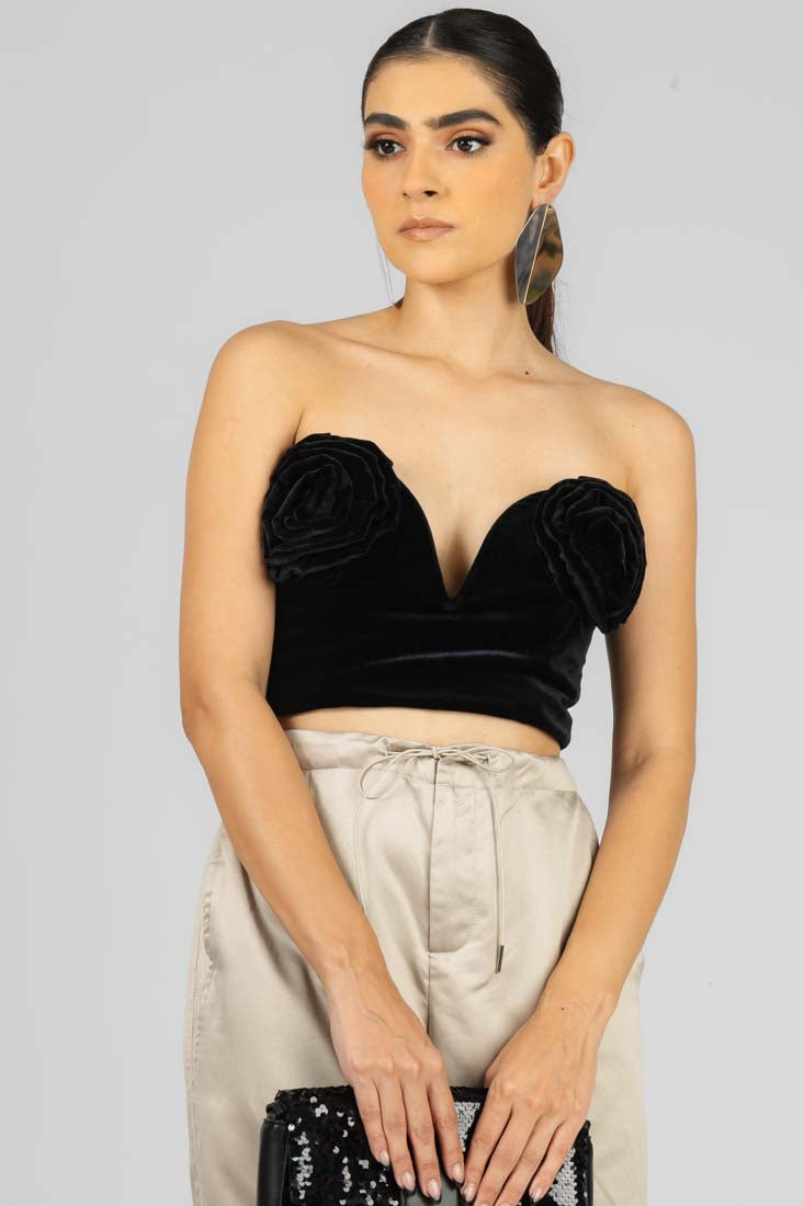 TOP FLORES VELVET