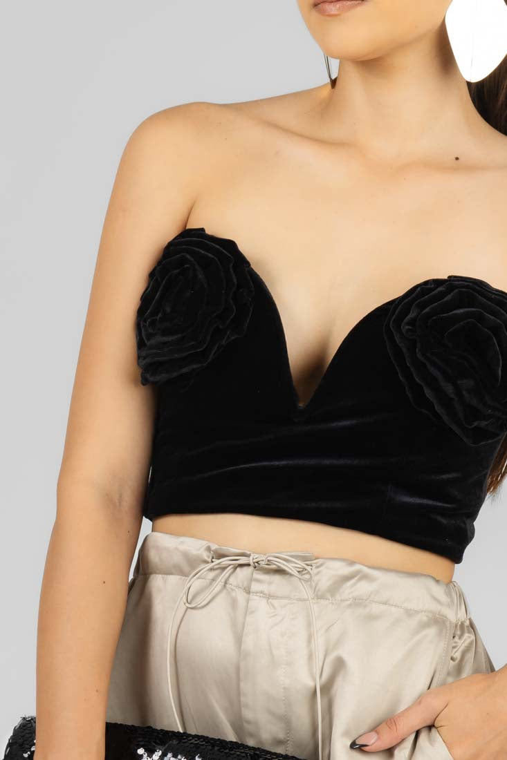 TOP FLORES VELVET