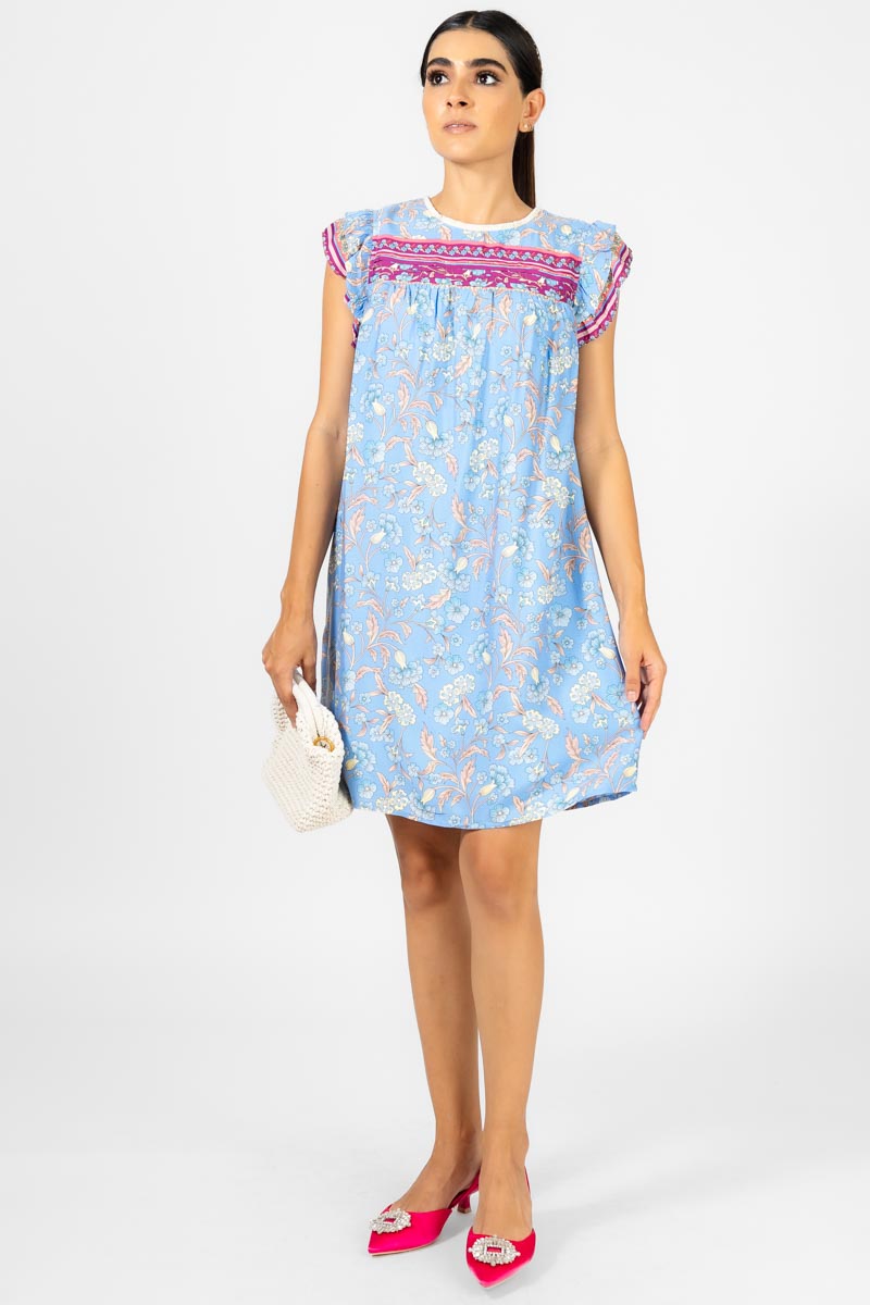VESTIDO ALFORZAS FLOREADO