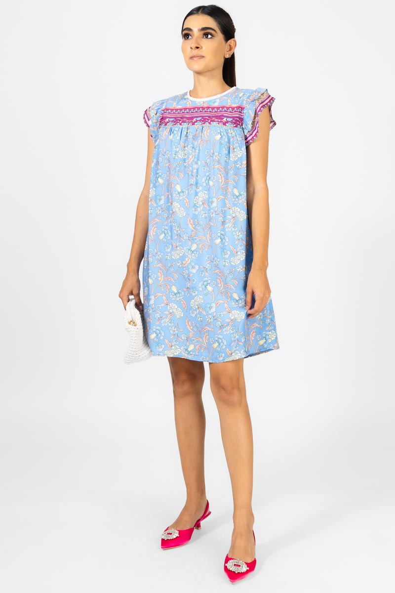 VESTIDO ALFORZAS FLOREADO