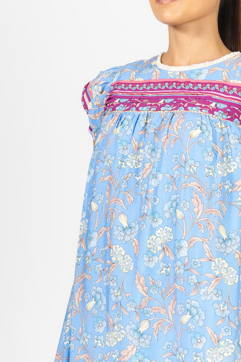 VESTIDO ALFORZAS FLOREADO