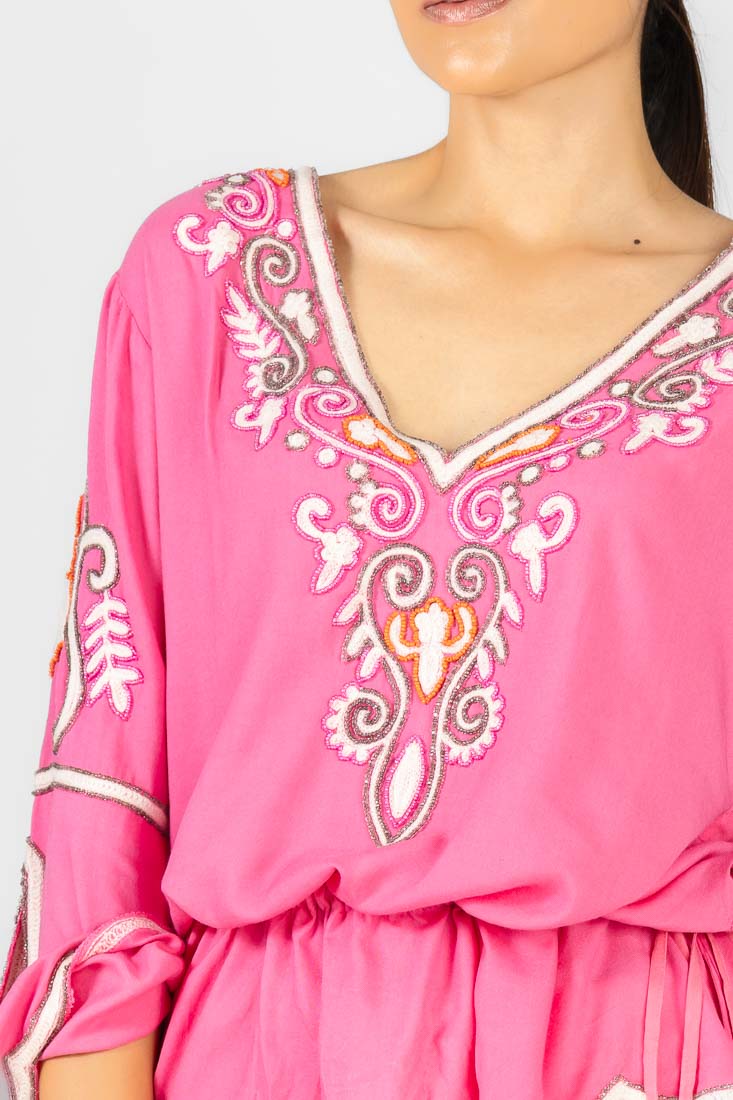 BLUSA BORDADA ROSA