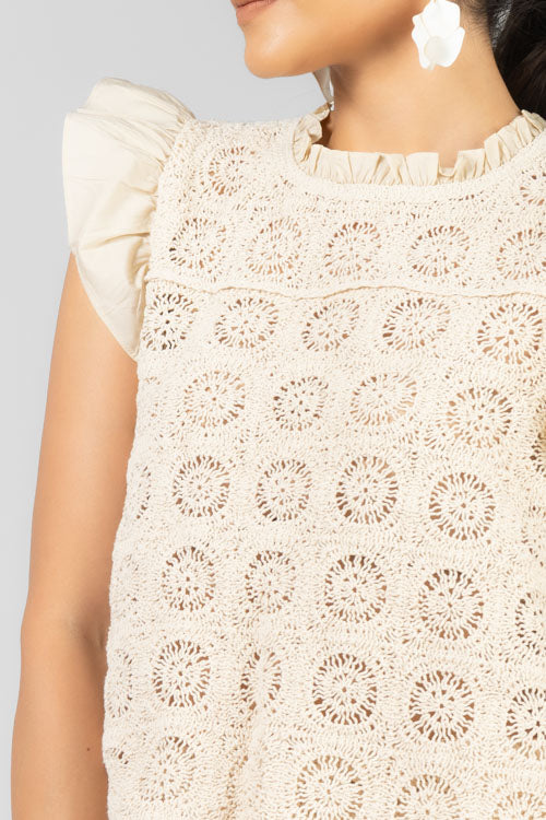 CONJUNTO CROCHET BEIGE
