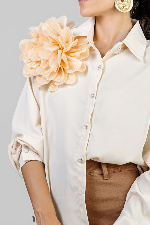 CAMISA BEIGE FLOR