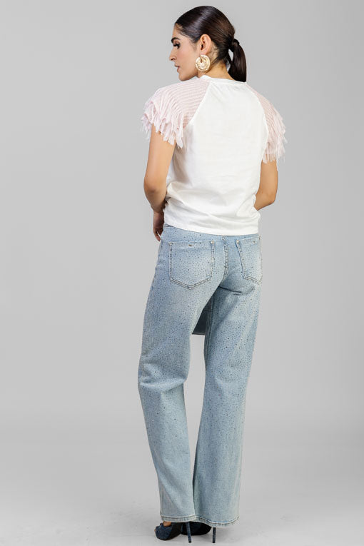 PLAYERA MANGAS ROSA