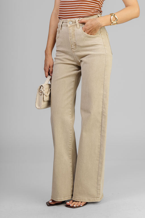 PANTALON DENIM CAQUI