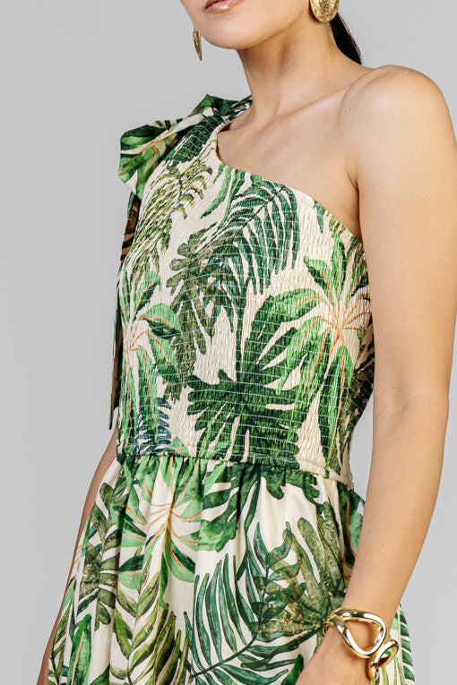 VESTIDO TROPICAL ASIMETRICO
