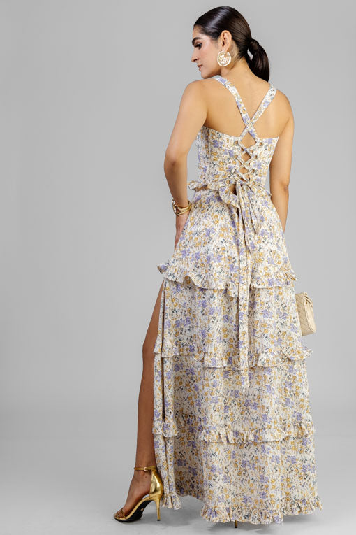 VESTIDO FLORES LILA