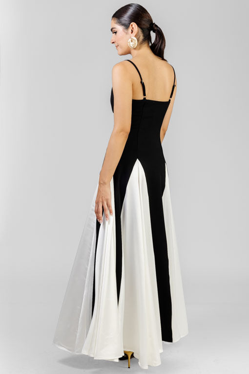 VESTIDO GODET BLANCO