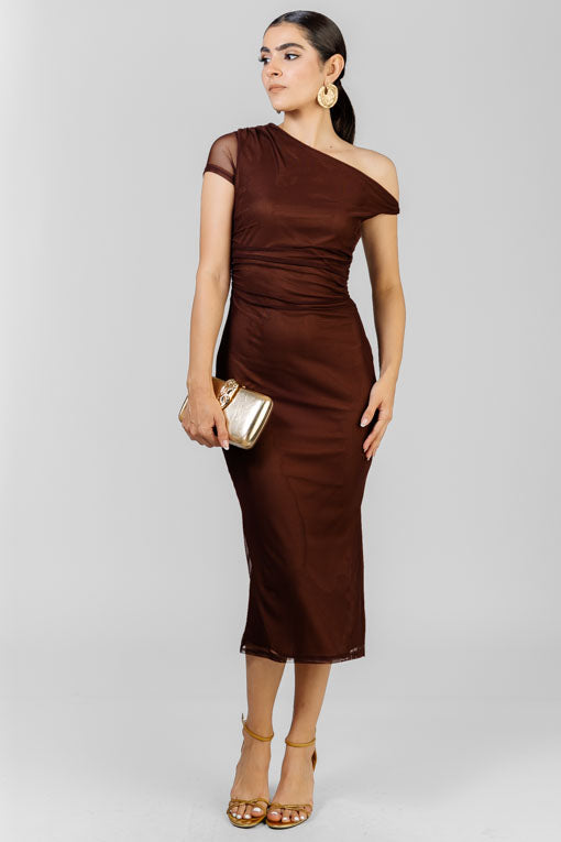VESTIDO MESH CAFE