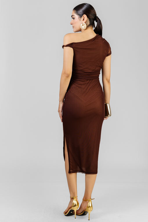 VESTIDO MESH CAFE
