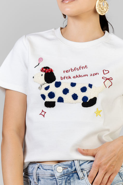 PLAYERA BORDADA CON CRISTALES