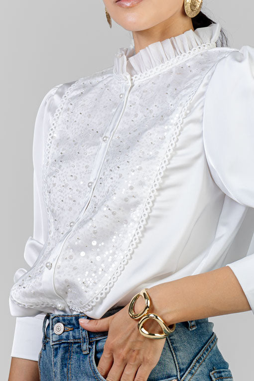 BLUSA SATINADA PECHERA