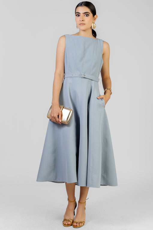 VESTIDO AZUL CORTE FRANCES