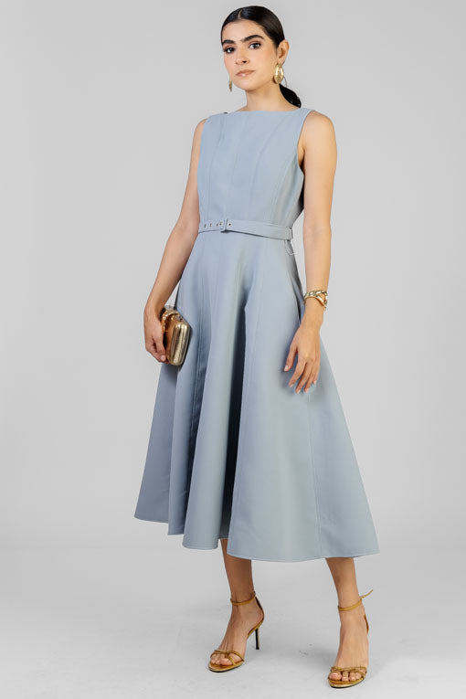 VESTIDO AZUL CORTE FRANCES