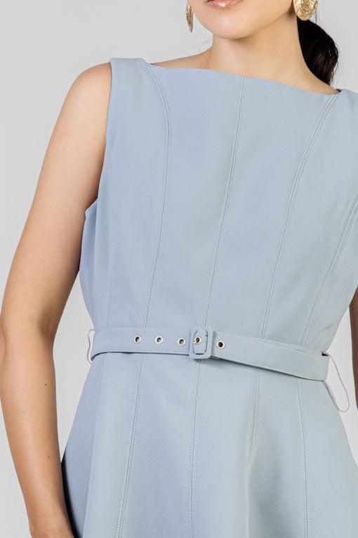 VESTIDO AZUL CORTE FRANCES