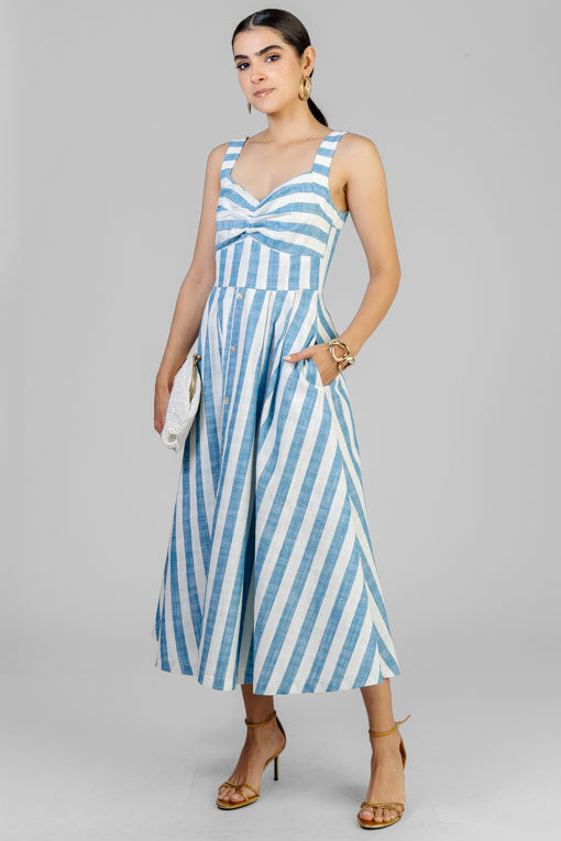 VESTIDO LINES AZUL