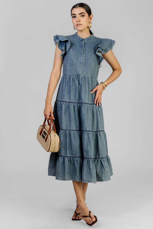 VESTIDO MEZCLILLA REJILLA