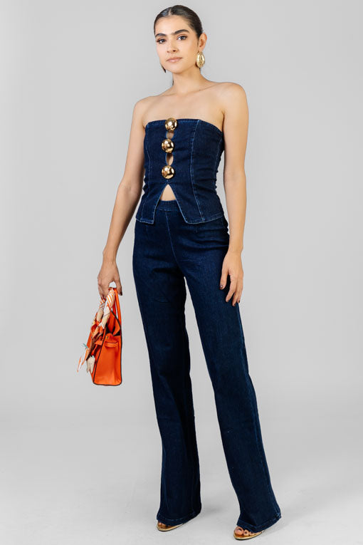 CONJUNTO STRAPLESS BOTONES
