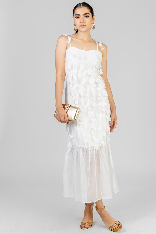 VESTIDO ORGANZA HOJAS