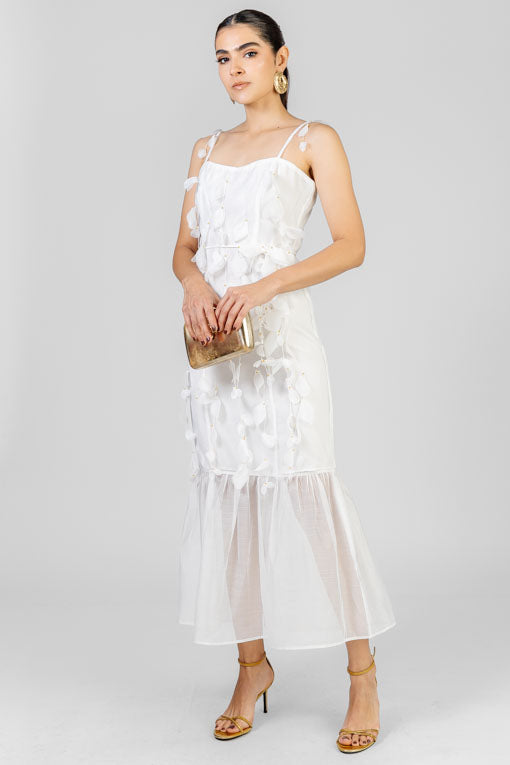 VESTIDO ORGANZA HOJAS