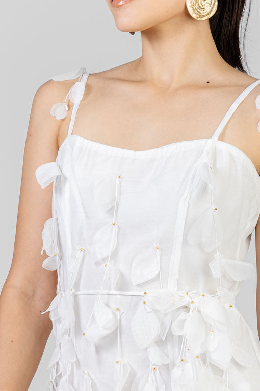 VESTIDO ORGANZA HOJAS