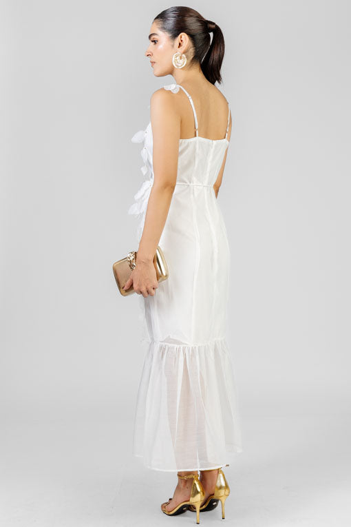 VESTIDO ORGANZA HOJAS