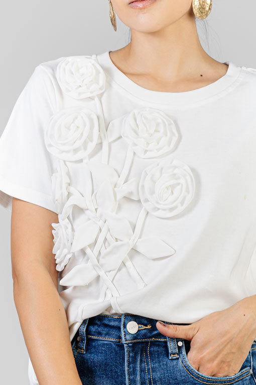 PLAYERA FLORES BLANCA