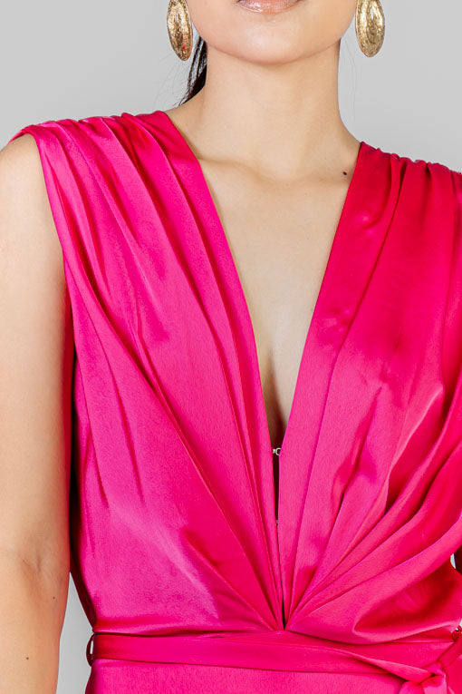 VESTIDO SATIN FALDA SESGO
