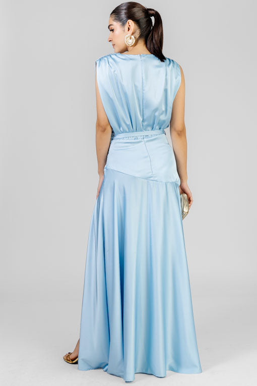 VESTIDO SATIN FALDA SESGO