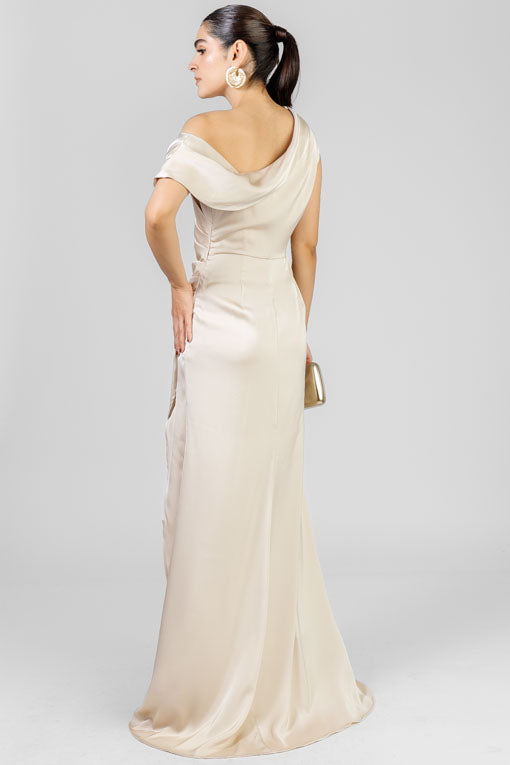 VESTIDO SATIN ASIMETRICO