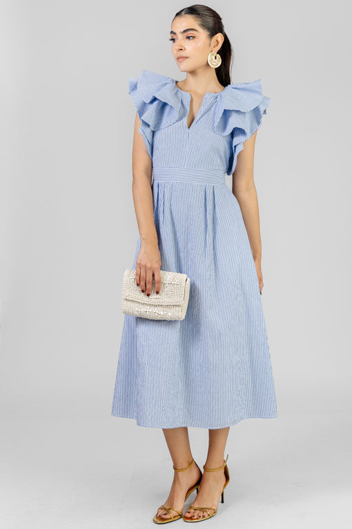 VESTIDO RAYA ESCAROLA