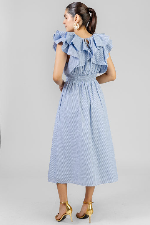 VESTIDO RAYA ESCAROLA