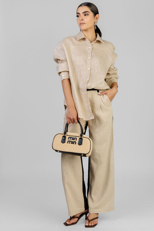 PANTALON BICOLOR LINO