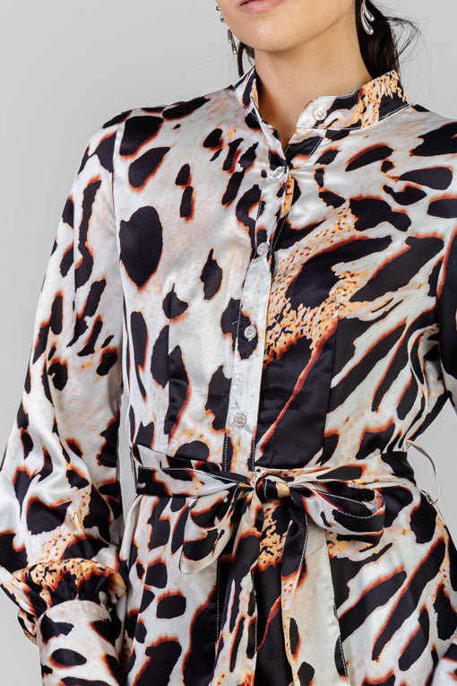 VESTIDO SATIN MANCHAS