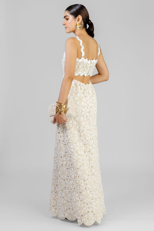 VESTIDO CROCHET BEIGE