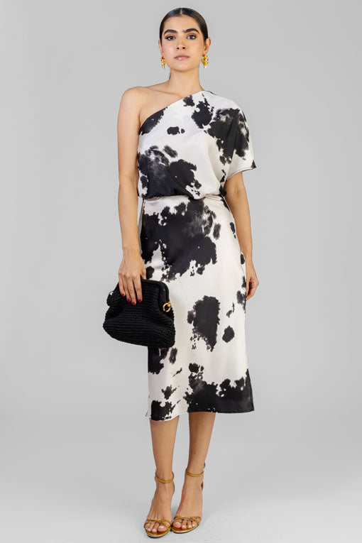 VESTIDO ASIMETRICO MANCHAS