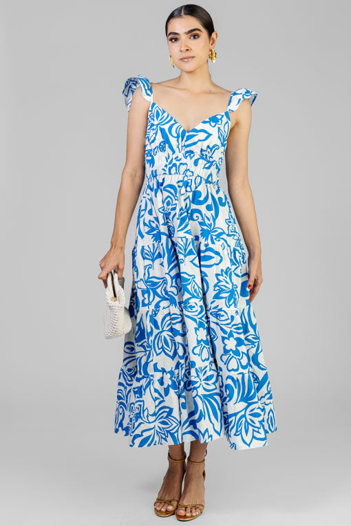 VESTIDO FIGURAS AZUL REY