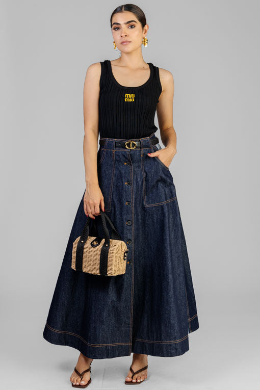 FALDA DENIM BOTONES