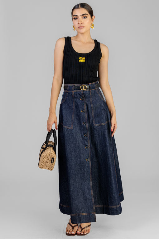 FALDA DENIM BOTONES