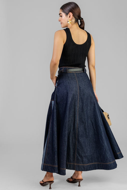 FALDA DENIM BOTONES