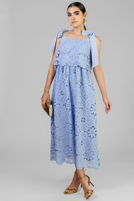 VESTIDO AZUL LAZOS