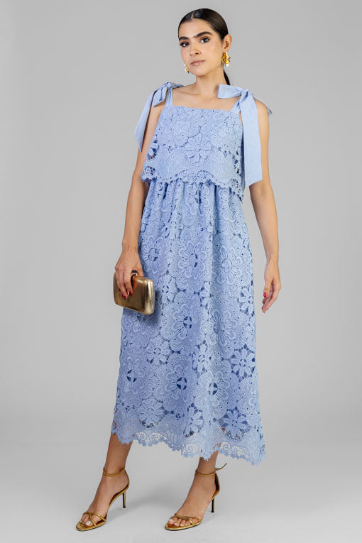 VESTIDO AZUL LAZOS