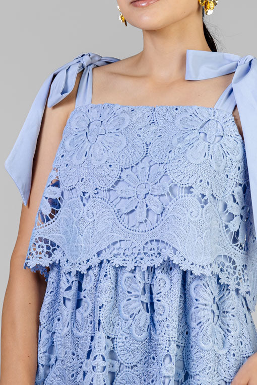 VESTIDO AZUL LAZOS