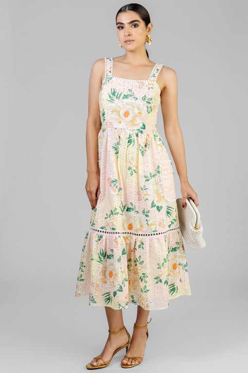VESTIDO TIRA BORDADA FLORAL