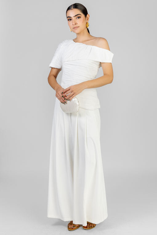 CONJUNTO BLUSA ORGANZA FRUNCES