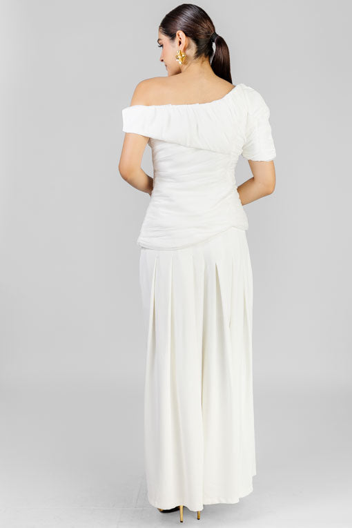 CONJUNTO BLUSA ORGANZA FRUNCES