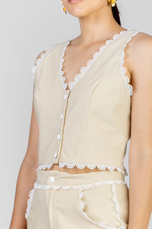 CONJUNTO CHALECO BIES ENCAJE