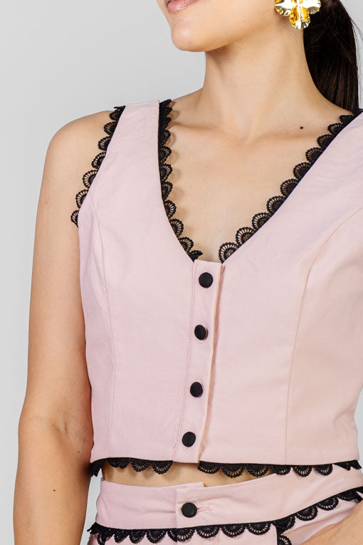 CONJUNTO CHALECO BIES ENCAJE