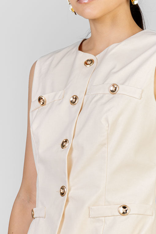 CONJUNTO CHALECO BOTONES DORADO
